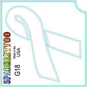 Ruby Red Paint G18 2 x 2 in. 3 Ply Ribbon Design Glitter Tattoo, Pack of 100