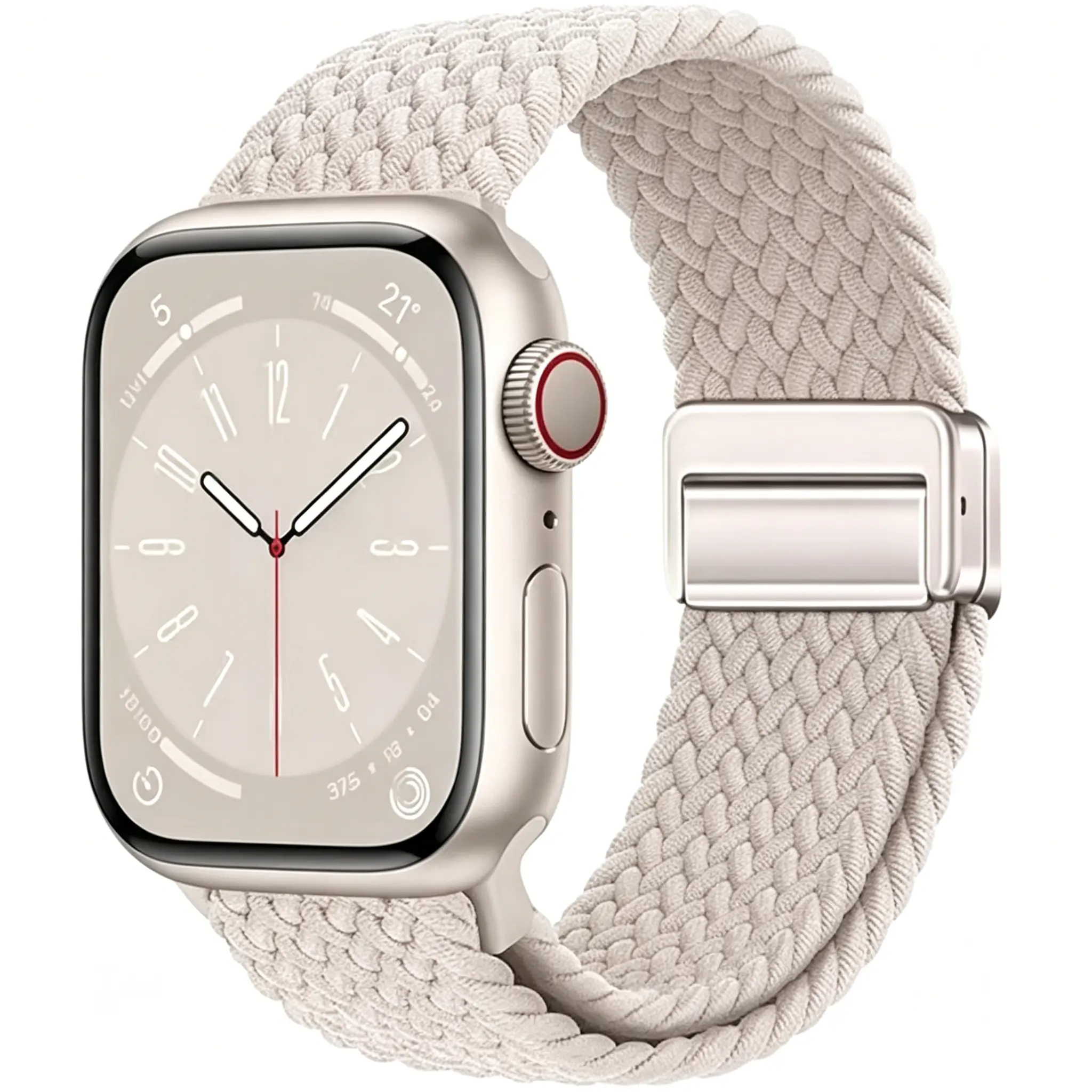 Braided Elastic Nylon Watch Band, Soft Breathable Stretchy Sport Strap Compatible with Apple Watch Series 11 10 9 8 7 6 5 4 3 SE Ultra, Adjustable Woven Wristband for Women Men