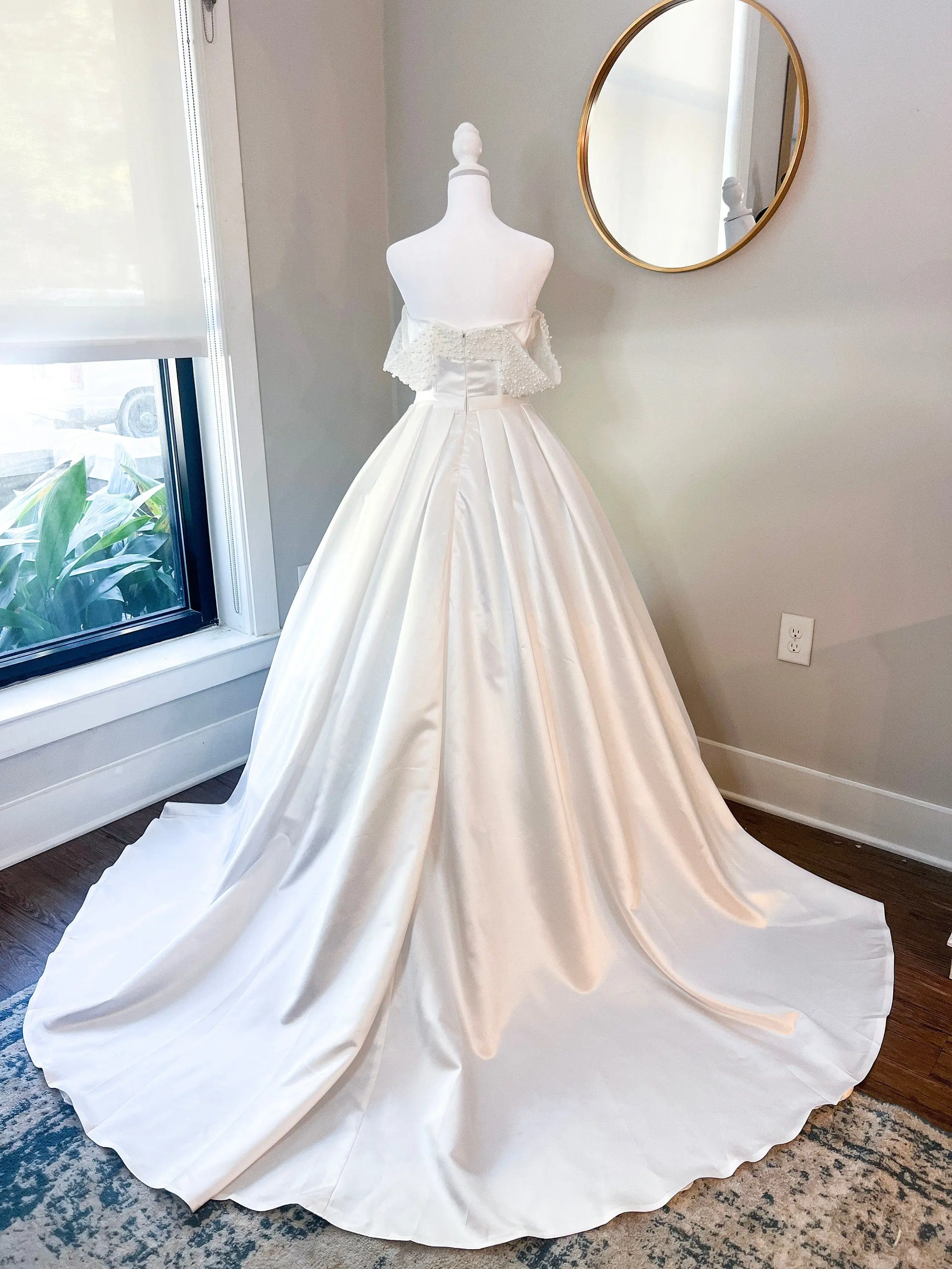 **Sample Sale** Pearl Beaded Off Shoulder Wedding Ballgown