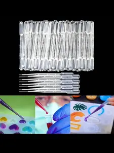 100 Pcs Disposable 2-3ML Plastic Eye Dropper, Graduated Pipettes for DIY Epoxy Resin, Silicone Mold, Jewelry Making Tool Accessories