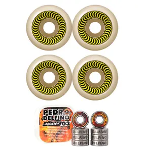Spitfire Skateboard Wheels 55mm 99A F4 OG Classics with Bronson Pro G3 Bearings