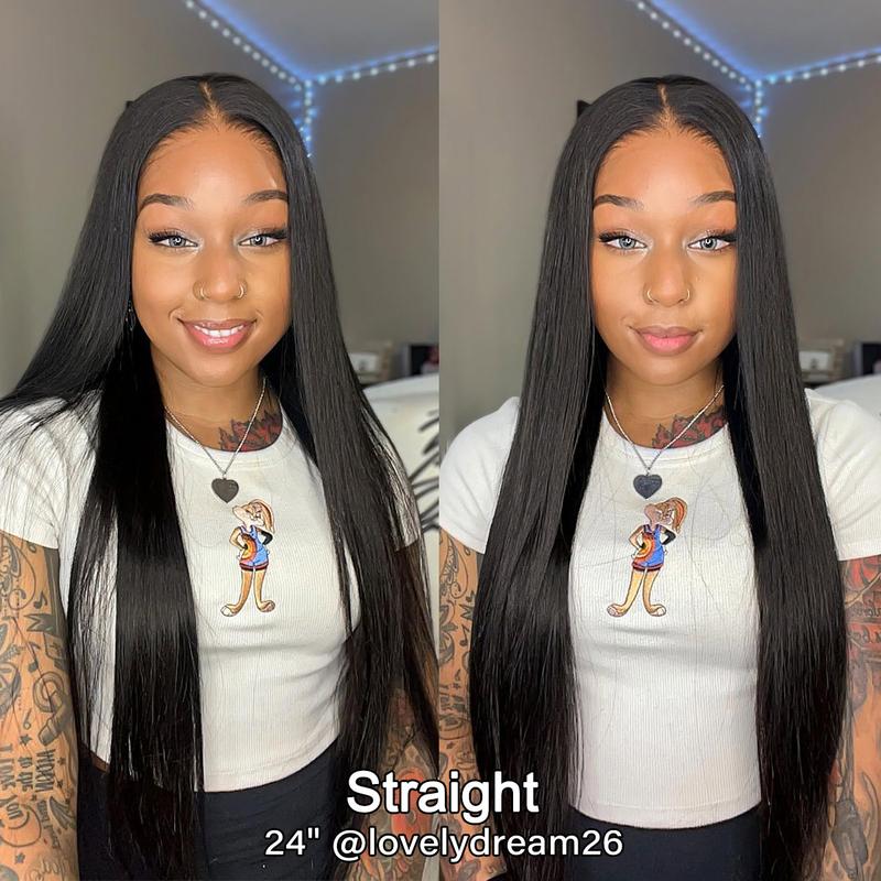 [Free Upgraded] OQ HAIR Wear And Go Glueless Wigs Pre Cut 7x5 HD Straight Lace Human Hair Wigs Pre Bleached Tiny Knots Beginner Friendly #TikTokShopBlackFriday