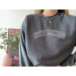 Embroidered New Mexico Sweatshirt, State of New Mexico, New Mexico Gift, Varsity Sweatshirt, Vintage Sweatshirt, State Sweatshirt