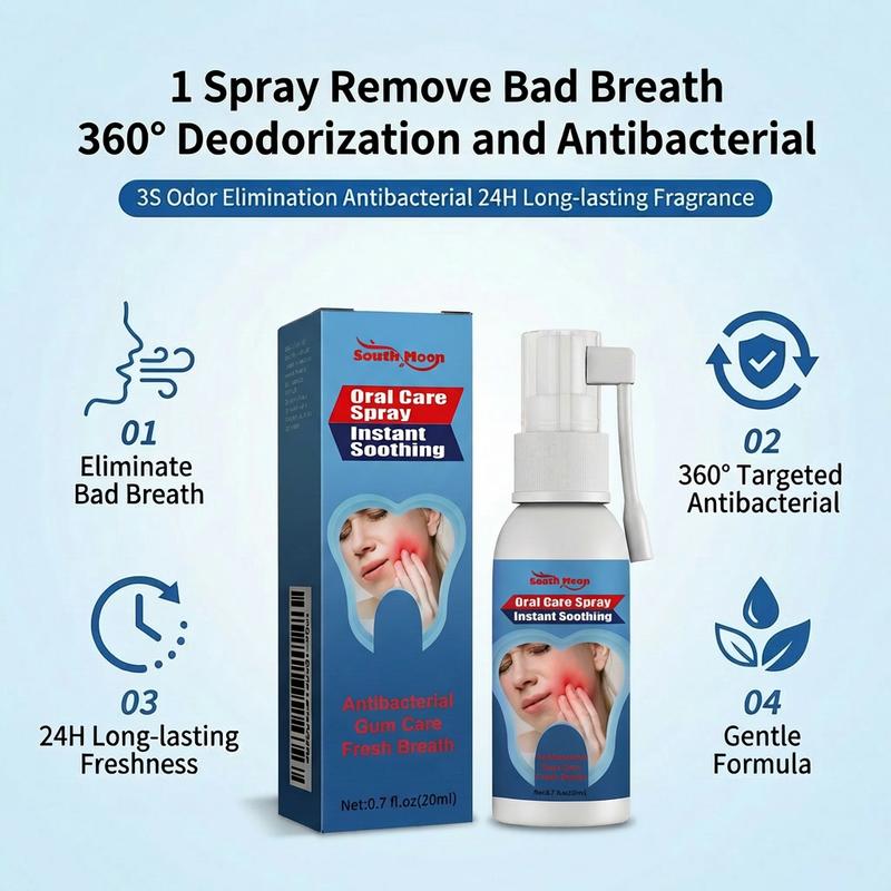 Oral Care Spray - Helps Prevent Tooth Sensitivity, Freshens Breath, Aids in Cavity Prevention, Soothes Gum Discomfort, Inhibits Bacteria, Eliminates Bad Breath and Provides Gentle Daily Oral Protection.