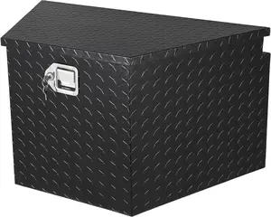 GARVEE 33 Inch Aluminum Trailer Tool Box for Storage Toolbox, Trailer Tongue Box with Rubber Gasket, Waterproof Tool Box for Pick Up Truck, RV Trailer, Black
