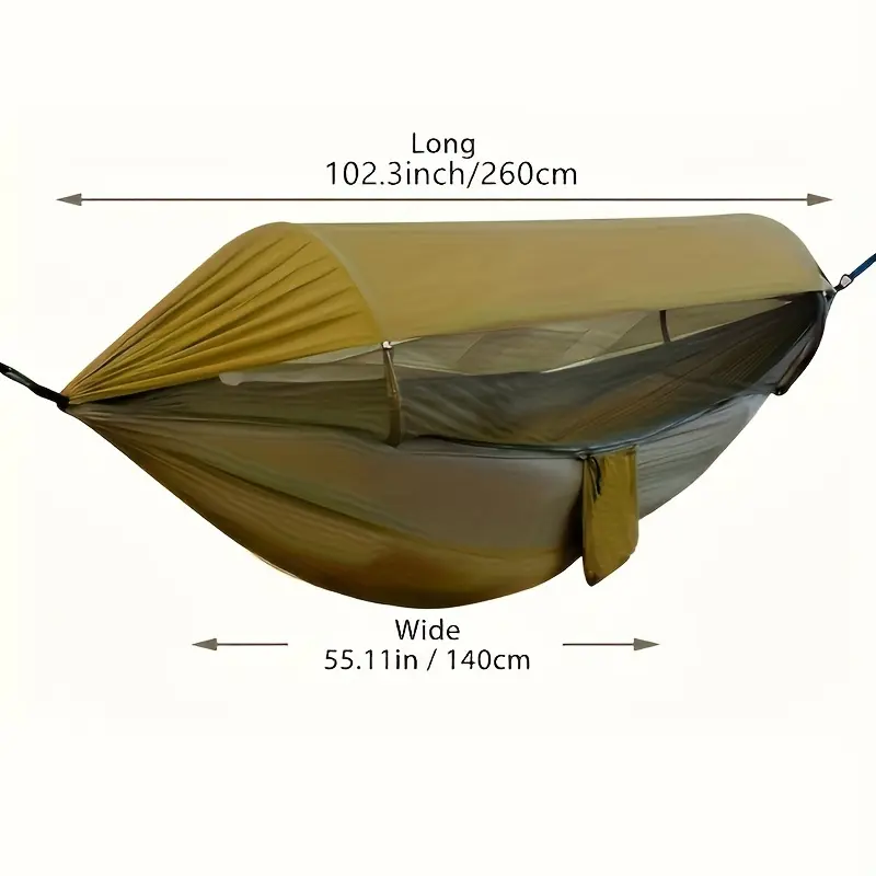 Present Waterproof 3-in-1 Double Sleeping Camping Hammock With Mosquito Net And Sunshade Fabric, Lightweight Hammock For Outdoor Travel Backpacking And Parks