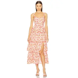 ASTR the Label Midsummer Dress in Pink Multi Floral