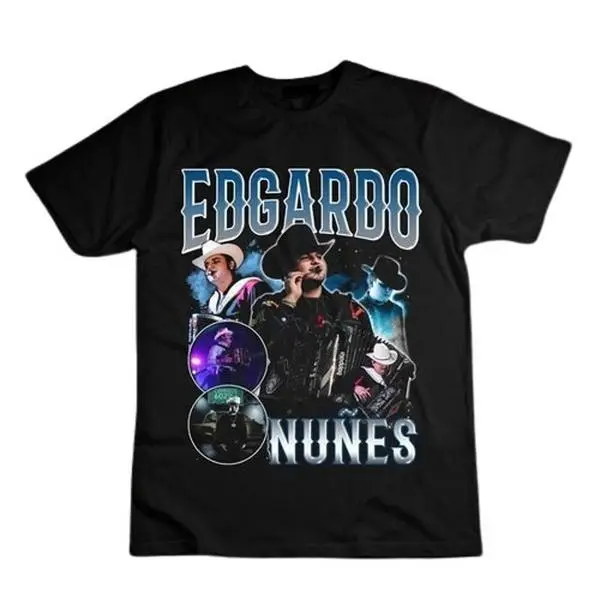 Women's Vintage Mexican Regional Graphic T-Shirt, Edgardo Nuñez Corridos Music Retro Fashion Apparel, Round Neck Short Sleeve Fitted Casual Cultural Top
