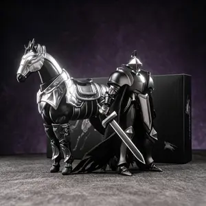 High-End Medieval Knight Model, DIY Assembly Toy, Full Body Jointed Figure with Horse, Weapons, Cloak, Helmet, Collectible Doll, Desktop Decor, Gift Set, Action Figurine