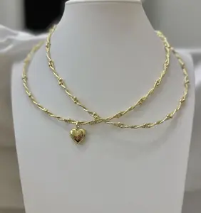 Yarigaby Jewelry Choker 45 cm with Heart Pendant Option Gold Tone Fashion Accessory for Women