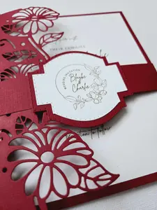 A set 10 pieces of Customized beautiful unique Classy handmade Wedding Invitations, Elegant Invitation with Envelopes