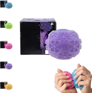 【Summervibes】Fuzz Ball Pressure Relief Toy,Colorful Egg Shape,Soft Fidget Toy with Smiley Face for Anxiety Relief,Squeeze Ball to Increase Hand Flexibility & Relieve Joint Pain