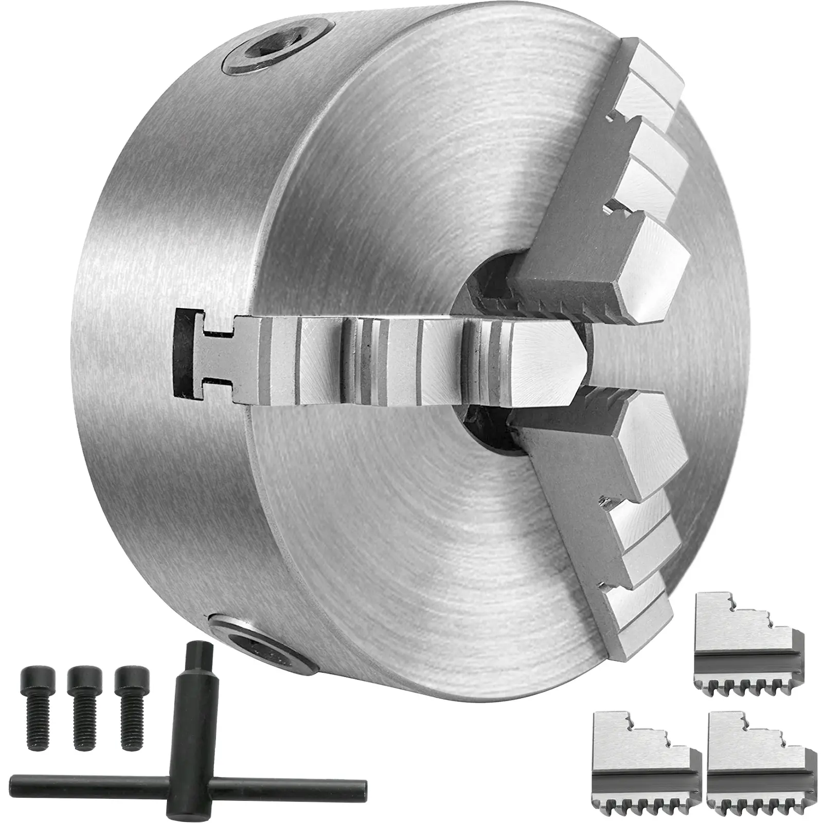 VEVOR K11-160 Lathe Chuck 6\", Metal Lathe Chuck Self-centering 3 Jaw, Lathe Chuck With Two Sets Of Jaws, for Grinding Machines Milling Machines