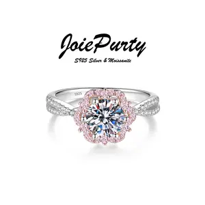 Romantic Flower Bouquet Moissanite Ring Princess Flower Ring 1ct Moissanite 925 Silver  Twisted Band  Proposal, Engagement & Birthday Gift