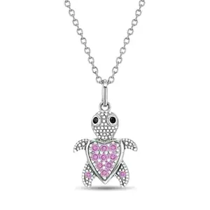 Adorable Turtle Kids / Children's / Girls Pendant/Necklace - Sterling Silver