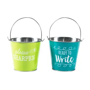 4 1/2" x 5" Sharp & Dull Pencil Metal Pail Set - 2 Pc.