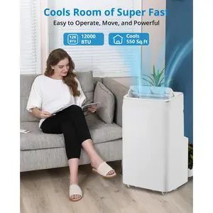 Portable Air Conditioner 14000 BTU, 3-In-1 Cooling/Fan/Dehumidifier AC for 700 Sq.Ft Rooms, 45dB Ultra-Quiet Sleep Mode, Remote Control, 24H Timer, Auto Swing for Bedroom, Office, Living Spaces