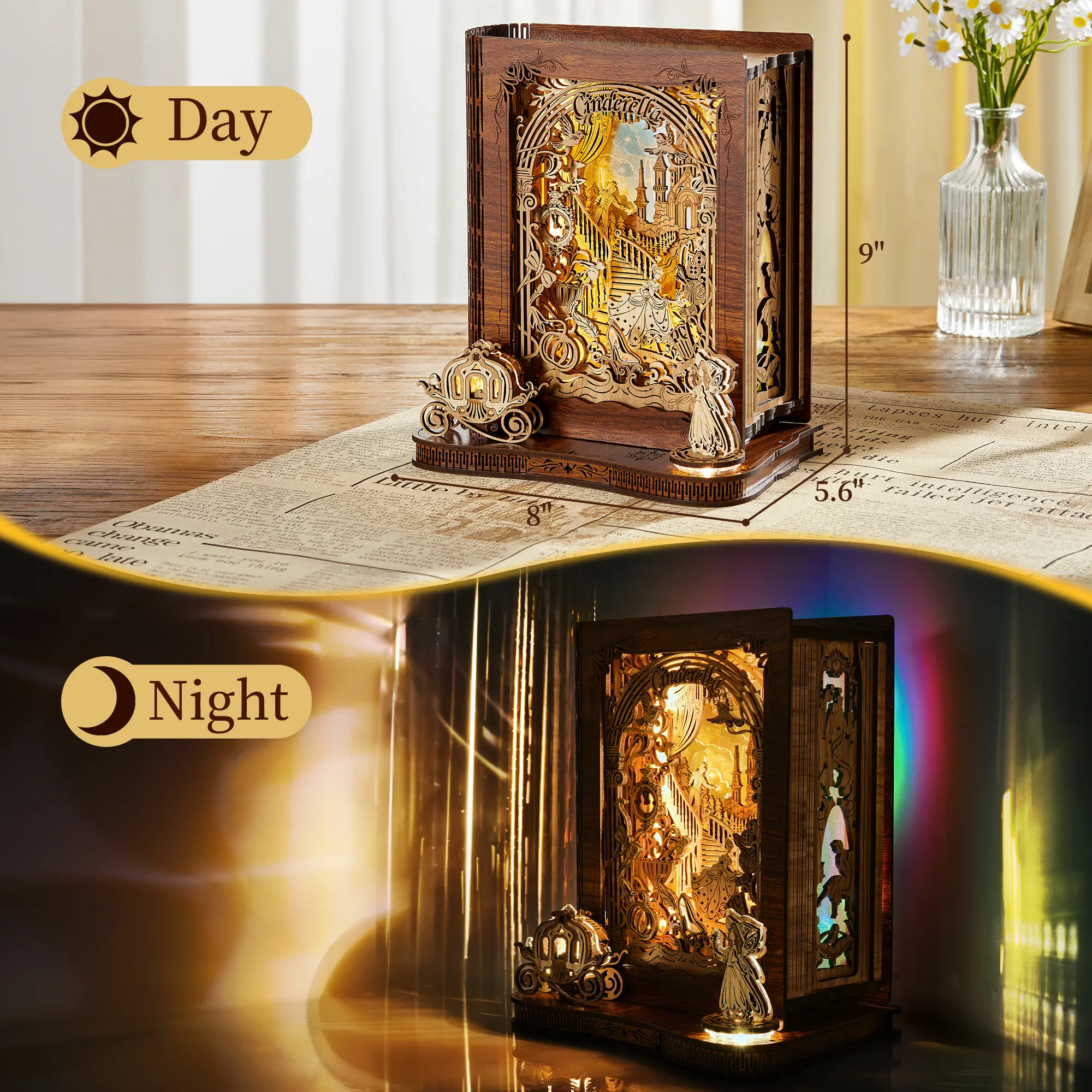 Summervibes-FUNPOLA LED 3D Puzzle Nightlight-DIY Storybook Book