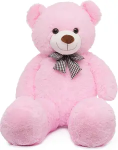 47 inch Big Giant Teddy Bear Stuffed Animals, Pink Soft Plush Life Size Bear Toy All Ages Gift for Children/Girlfriend/Valentine's Day/Christmas/Birthday/Baby Shower/Wedding/Party Decorations