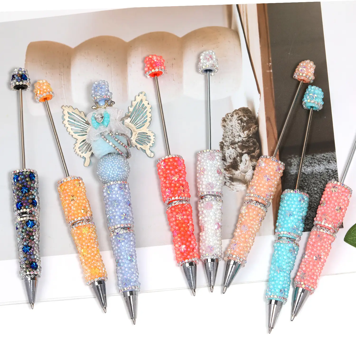 【P216】5PCS Glass bubble bead DIY beading pen