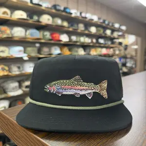 Rainbow Trout Rope Hat - Black