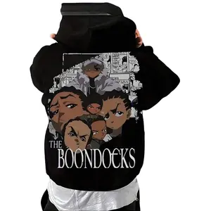 VUKOUK Men's Hooded Sweatshirt, Fashionable Printed Street Men's Hooded Sweatshirt, Personalized Hip-Hop Style, Autumn And Winter Warm Pullover, Multifunctional Drawstring Design, Printed BOONDOCKS
