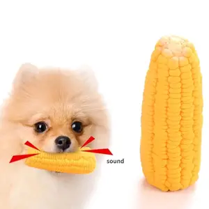 Corn Shaped Dog Chew Toy  , Durable Squeaky Teething Toy for Medium Dogs, Tough Chew-Resistant Dental Health Toy with Realistic Corn Design (No Batteries Needed)
