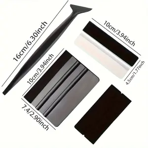 4pcs All-in-One DIY Car Window Tint & Self-Adhesive Color Change Film Kit - Complete Tool Set with Professional-Grade Scraper & Edge Tool for Window Darkening, (No Professional Needed) - Fit for Car Accessories