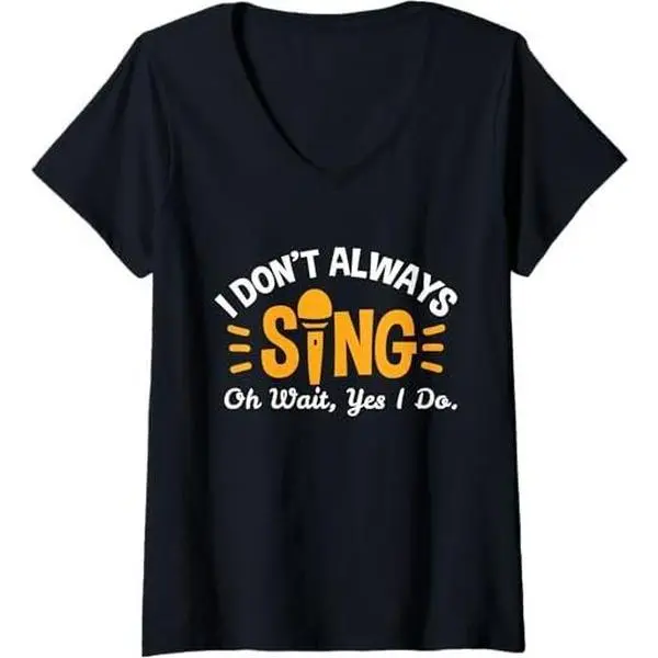 Womens Singer Musician Music Musical Teacher Singing Gift V-Neck T-Shirt