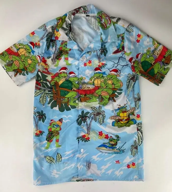 Teenage Mutant Ninja Turtles Christmas Hawaiian Button-down Shirt