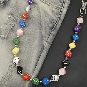 Multicolor Dice Chain for Pants Y2K - Streetwear accessories, Fashion , Unisex