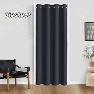 Blackout Curtains (1 Piece) 39*78inch Solid Color Blackout Heat Insulation Blackout Curtains, with Metal Rings, Suitable for Living Room Privacy Window Film Home Textile