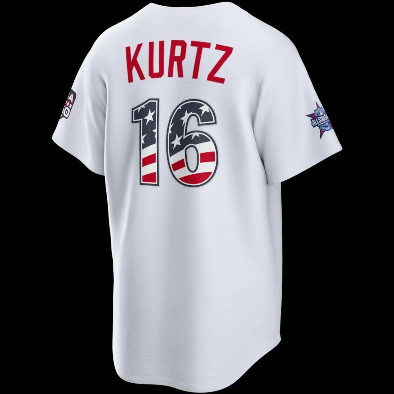 Unisex Baseball 2026 Ath Kurtz 16 Jersey 2026 All-Star Edition Stars & Stripes Cream Stadium Jersey
