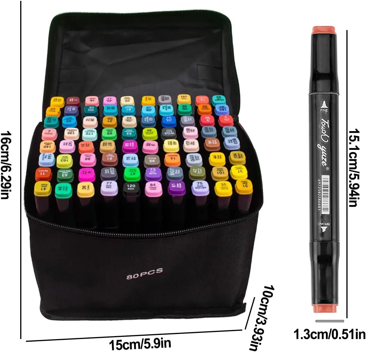 168/80/48/24 Alcohol Markers, Dual Tip Alcohol Marker Set for Cartooning and Sketching - Vibrant, Plastic Body, Ideal for Art Drawing and School Supplies, Perfect Easter Gift for Artists, Adults and Children! Color Coding