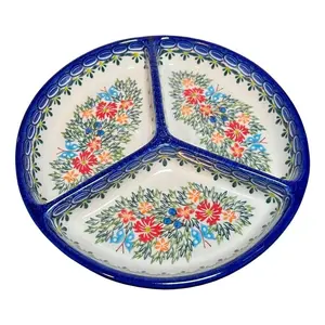 Lidia's Polish Pottery Divided in 3 Serving Pla tter