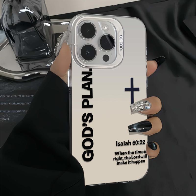 Unique GOD'S PLAN Patterns Phone Case Combining A Bold Faith Design And Premium Clear Finish Merging Religious Spirit With Timeless Fashion Sense For iPhone 17.16.15.14.13.12.11.X.XS.XSMAX.XR.8.7