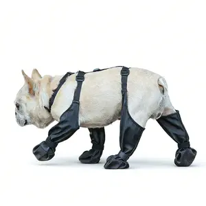 Waterproof Non-Slip Pet Shoes Boots, Durable Anti-Dirt Paw Protection, All-Season Leather Rain Snow Walking Outdoor Protective Shoes