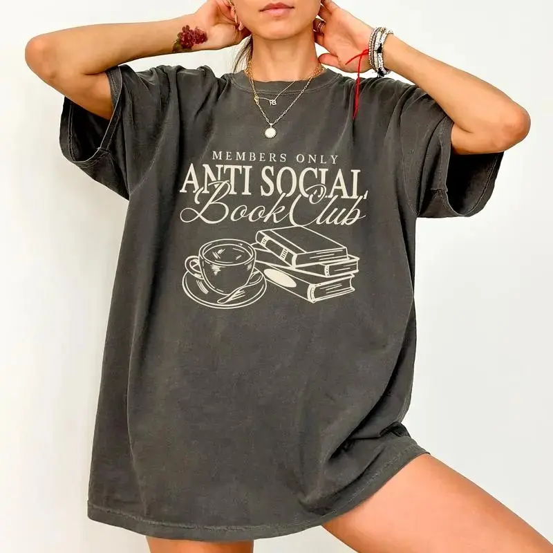 Anti Social Book Club Graphic Tshirt, Bookish Things Booktrovert Book Lover Gifts, Introvert Bookish Tshirt, Gifts For Book Lovers, Bookworm Tee, Back To School