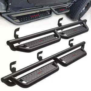 YITAMOTOR 6'' Running Boards Compatible with 2007-2018 Chevy Silverado/GMC Sierra 1500 & 2007-2019 2500HD 3500HD Crew Cab, Bolt-on Drop Side Steps Rails, Black Powder Coated Nerf Bars (Incl. Diesel Model)