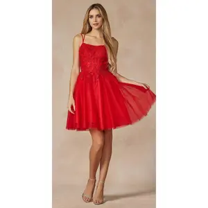 Juliet 860 Short Floral Applique BaDoll Dress