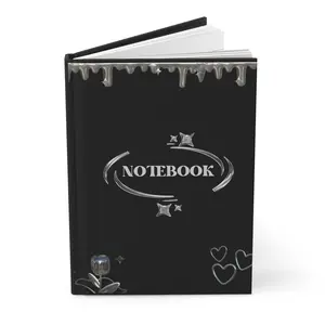 Silver Doodle Hearts Notebook spiral notebook | ruled journal