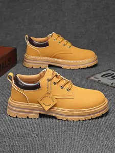 Men's Fashionable Solid Color Lace Up Oxford Shoes, Casual Comfortable Round Toe Shoes for Daily Wear, Minimalist Business Shoes for All Seasons, Footwear