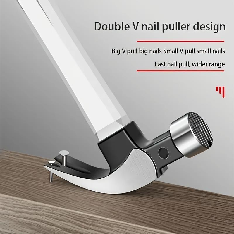 2-in-1 High Carbon Steel Claw Hammer with Nail Puller - Double Groove Design, Round Head Safety - Ideal for Home, Industrial, and Emergency Use, Portable for Carpentry and Camping 2-in-1 High Carbon Steel Claw Hammer with Nail Puller - Double Groove Design, Round Head Safety - Ideal for Home, Industrial, and Emergency Use, Portable for Carpentry and Camping
