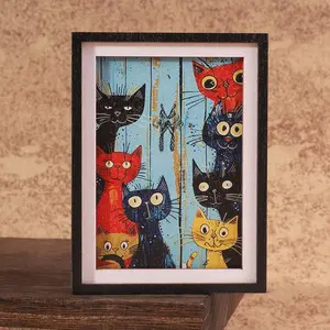 1·PC Cute Cat Frame Fridge Magnet, Refrigerator Decorating Magnet, Photo Frame Design, Home Decor Magnetic Tile, Perfect Decoration Choice