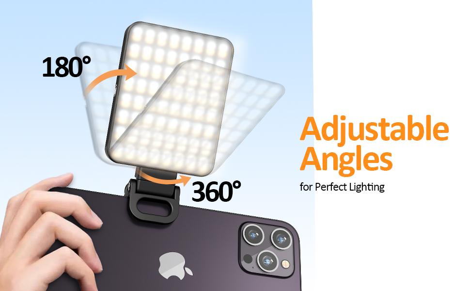 Content Creator Essential! Clip-On LED Selfie Light, 360° Adjustable Phone Light For Video Recording & Live Streaming