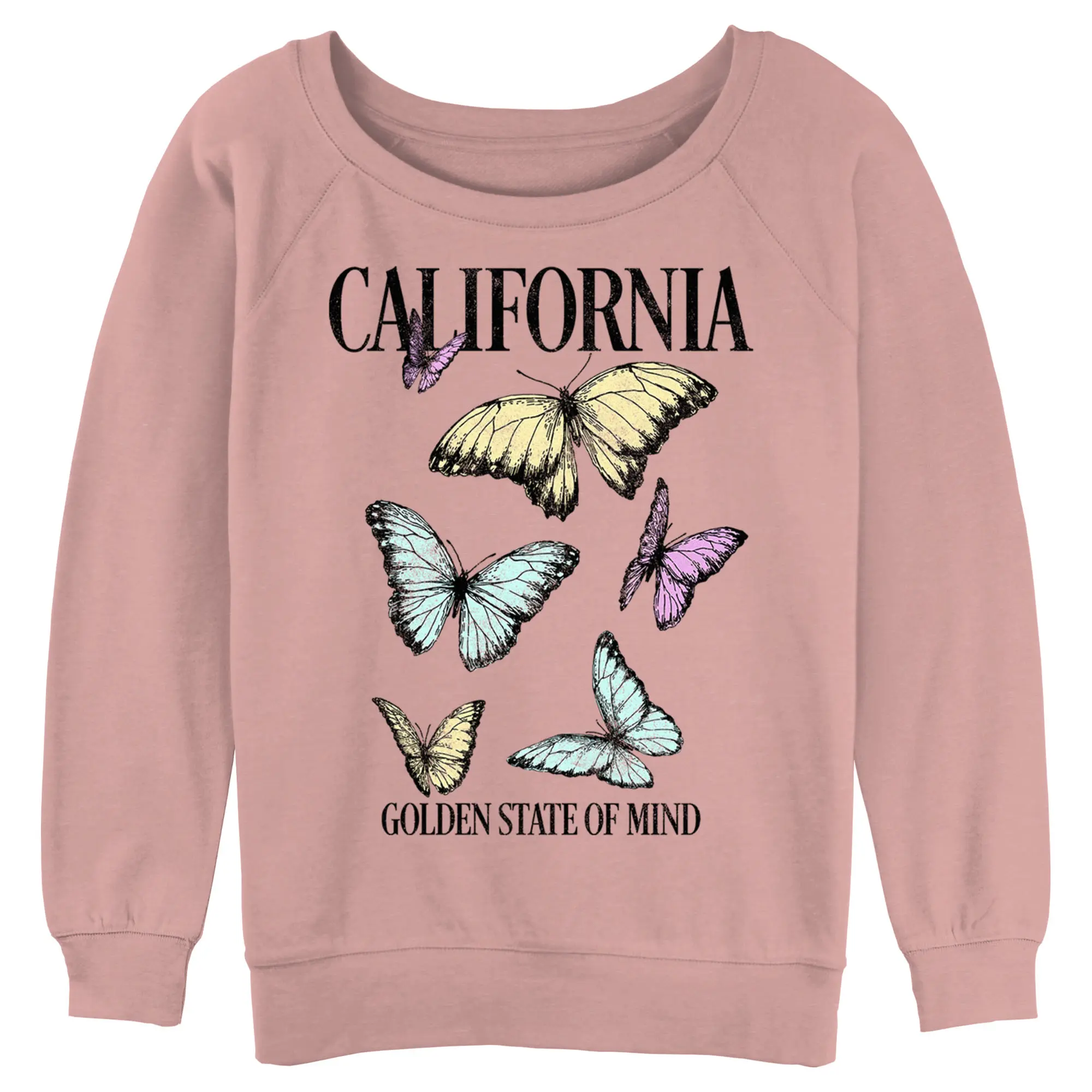 Juniors Womens Lost Gods California Butterflies Sweatshirt