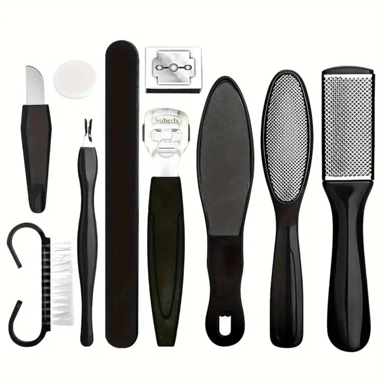 10PCS foot rub pedicure set scraping foot file, 10 In 1 Foot tool kit Exfoliating clean foot care dead skin removal calluses, scraping planer, foot scrubber Manicure Nail Nail Care Cleansing Nail Art