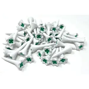 1  1/2 " Plastic Golf Tees - Short Tees for Irons, Par Threes, Hybrids, and Driving Range - Pack of 50 or 100 Bulk in High Visibility White Durable Plastic