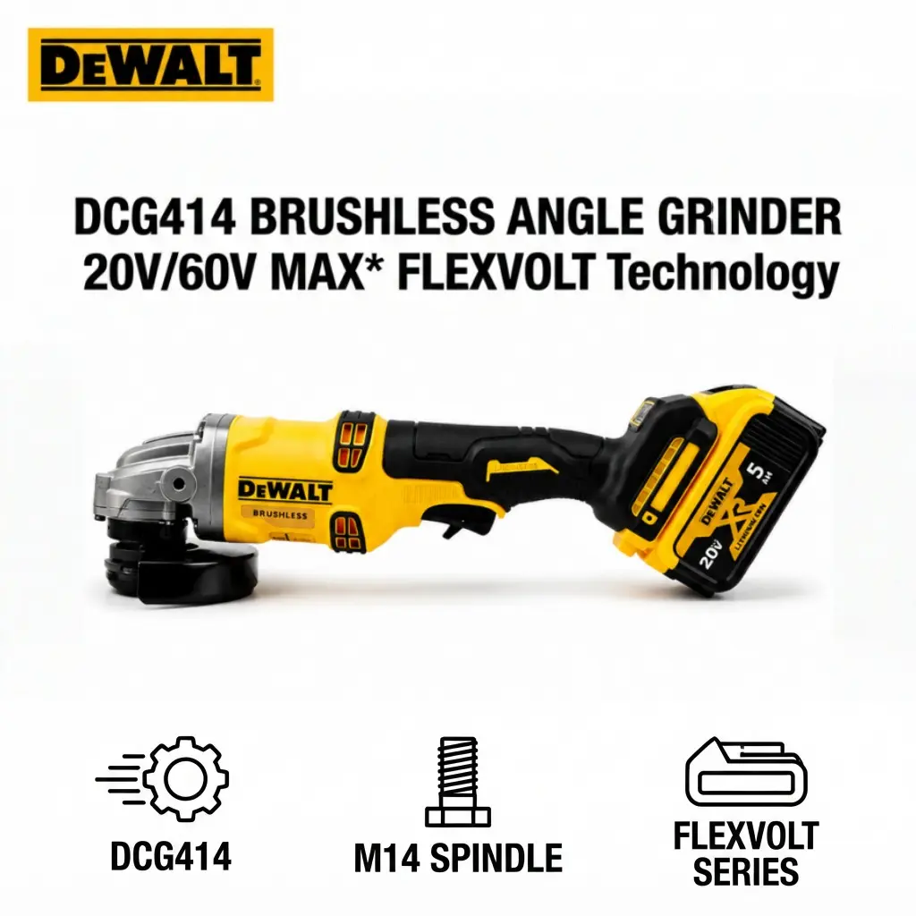 DEWALT DCG414 Handheld Angle Grinder For Metal Stone Cutting Grinding Polishing Auto Repair Workshop Construction Site