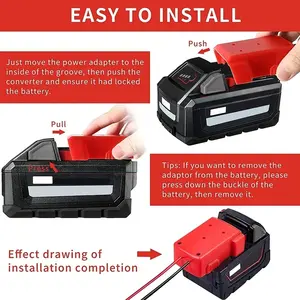 Battery DIY Converter Cable, Power Adapter for Miwochi 18v Battery M18, Customizable Output Application, Ideal for Modifications, Reliable Power Solution